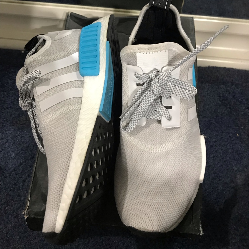 Adidas White cyan NMD